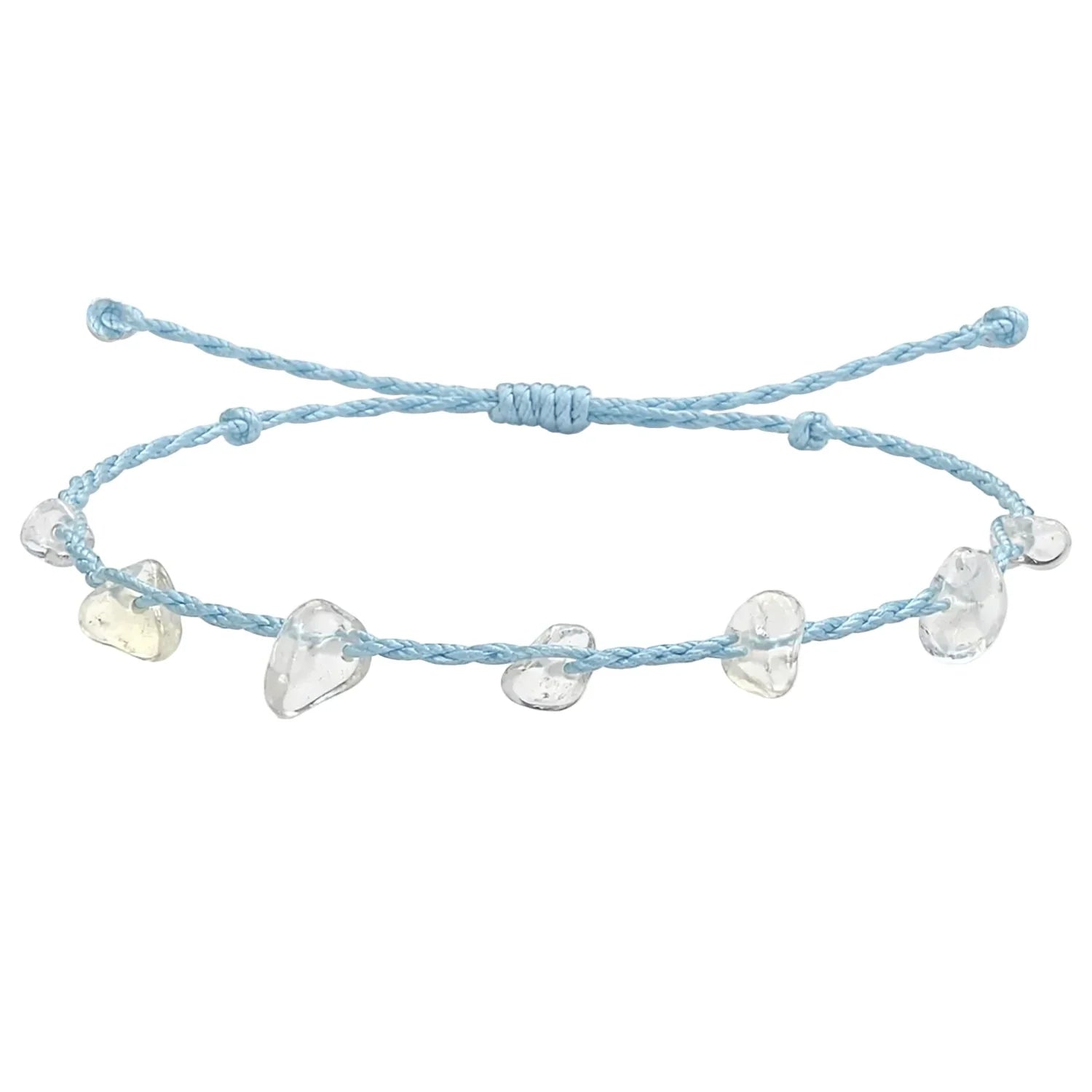 Pulsera de Chips de Piedra Natural con Hilo Encerado - Piedra Natural Opalina - SKU 21346