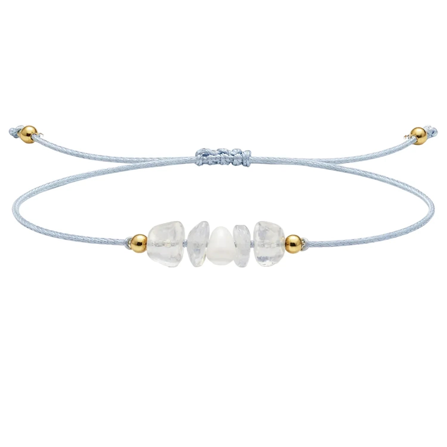 Pulsera de Piedra Natural en Bruto con Hilo Encerado - Piedra Natural Opalina - SKU 21358