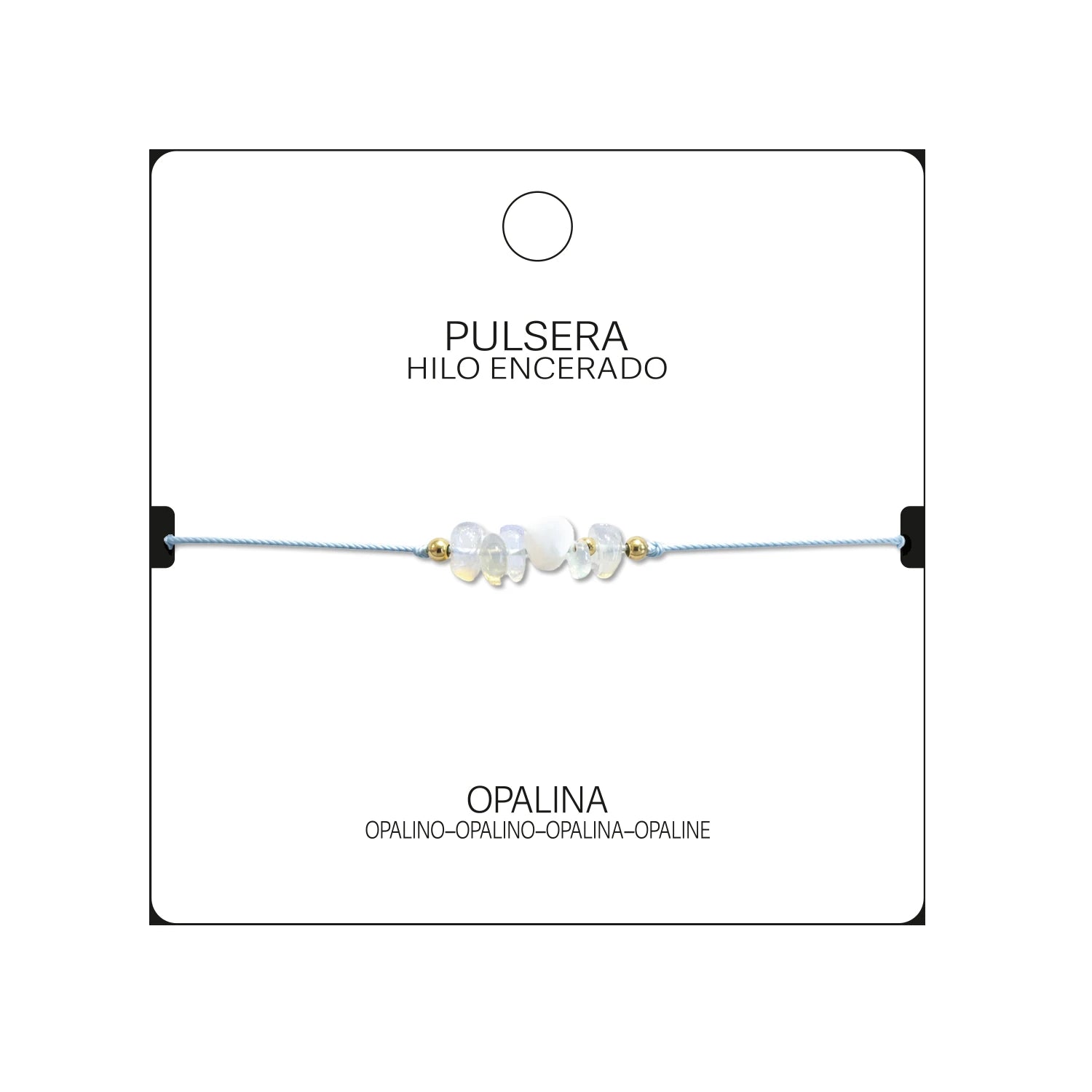 Pulsera de Opalina en Bruto con Hilo Encerado detalle