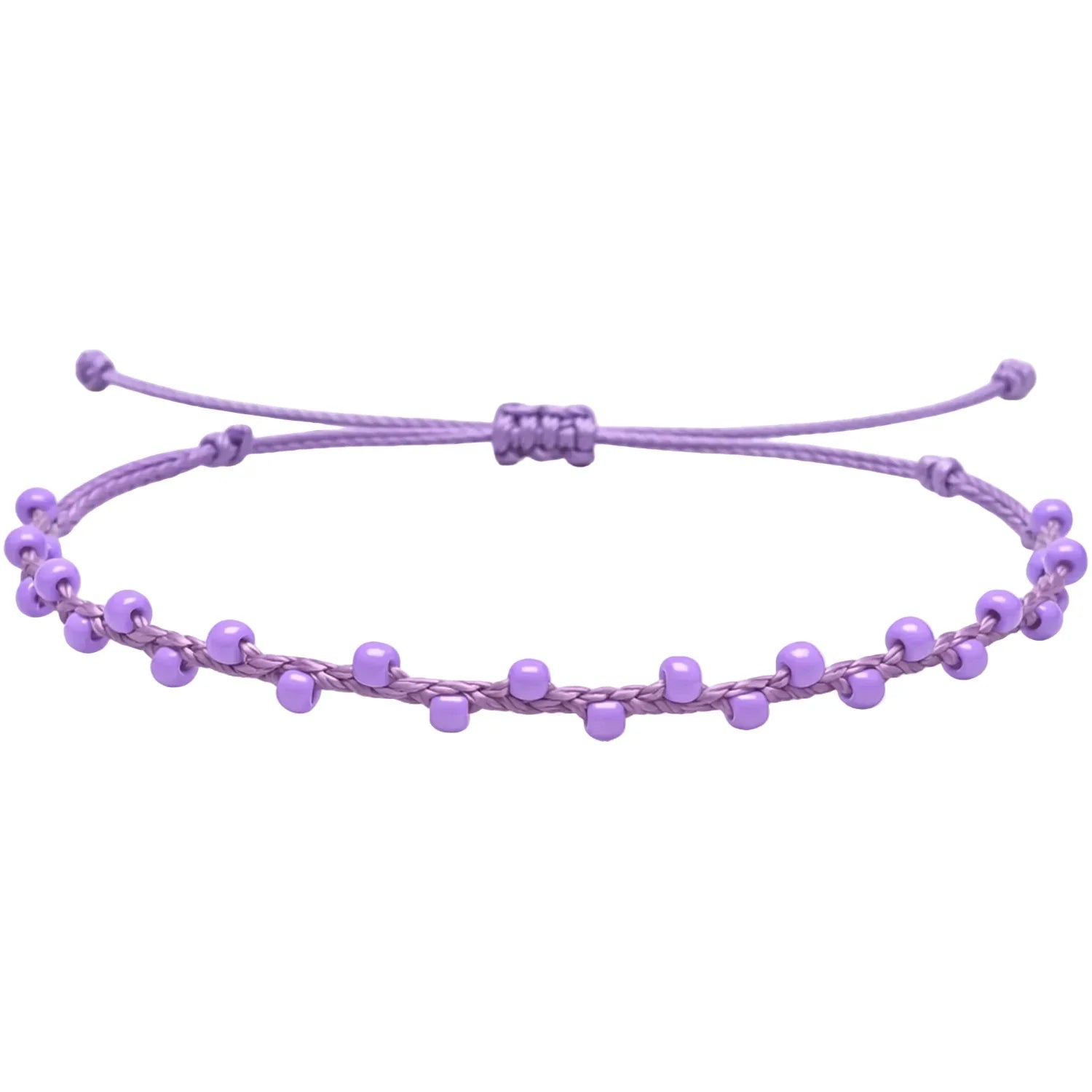 Pulsera Ajustable de Cuentas por Color - Color Violeta - SKU 23615
