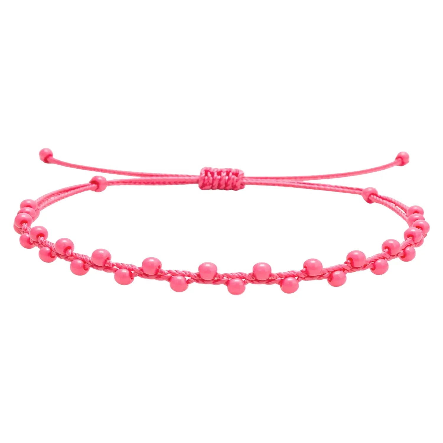 Pulsera Ajustable de Cuentas por Color - Color Fucsia - SKU 23614