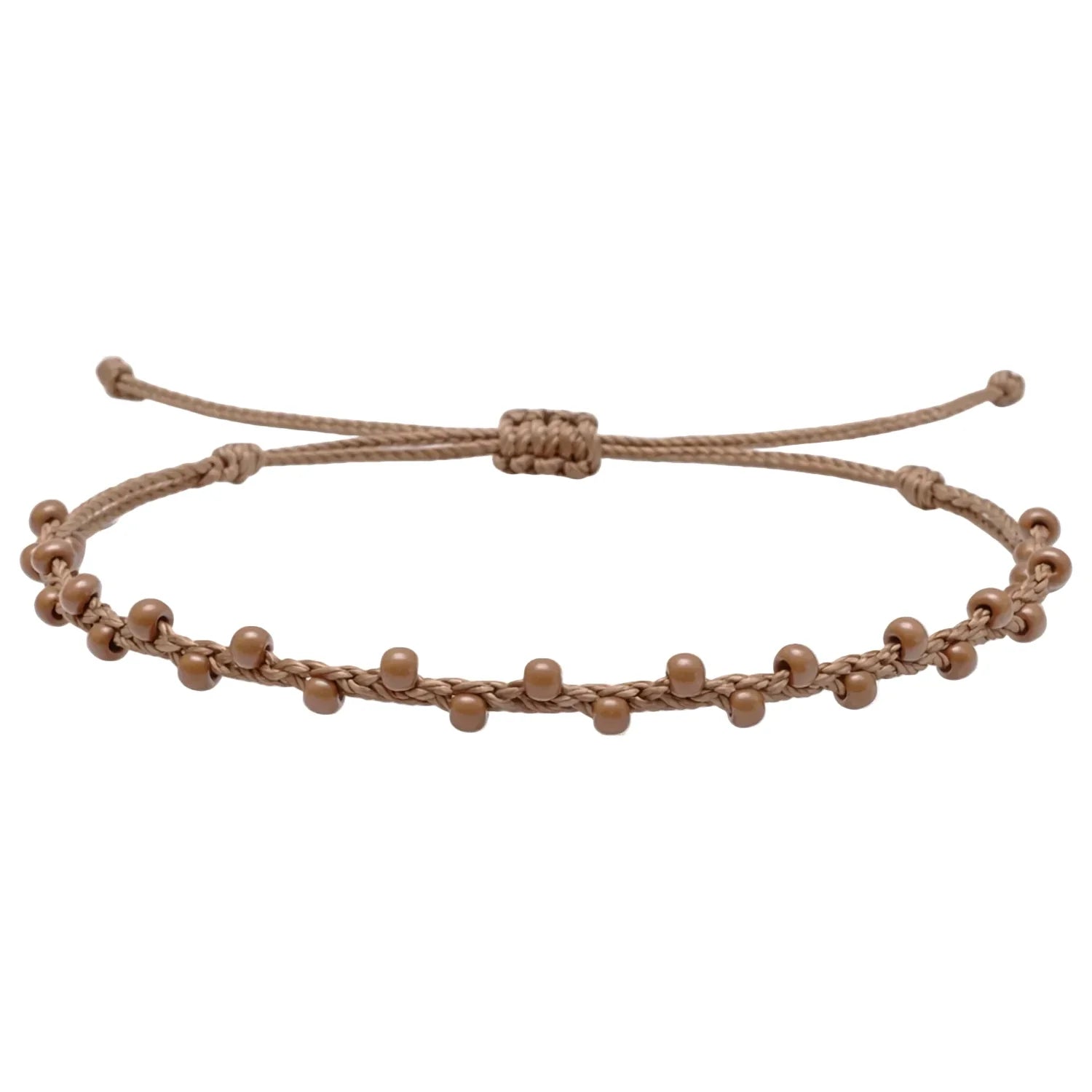 Pulsera Ajustable de Cuentas por Color - Color Marrón - SKU 23607