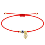 Pulsera de Ojo Turco con Mano de Fátima Y Acero