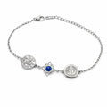 Pulsera Nudo de Bruja, San Benito y Ojo Turco - Plateado