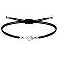 Pulsera Serpiente Hilo Negro Acero Plateado
