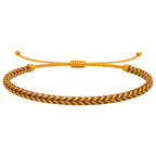 Pulsera Surfista de Hilo Encerado - Marrón Y Oro