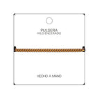 Pulsera Surfista de Hilo Encerado - Marrón Y Oro detalle