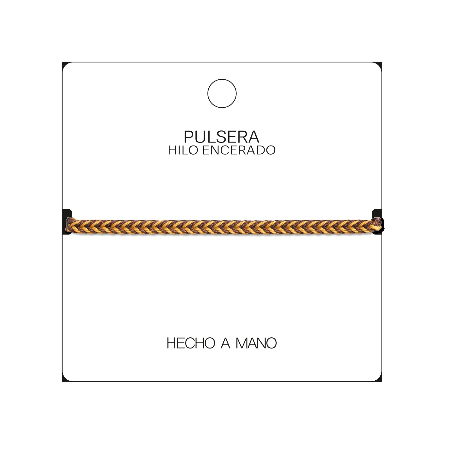 Pulsera Surfista de Hilo Encerado - Marrón Y Oro detalle