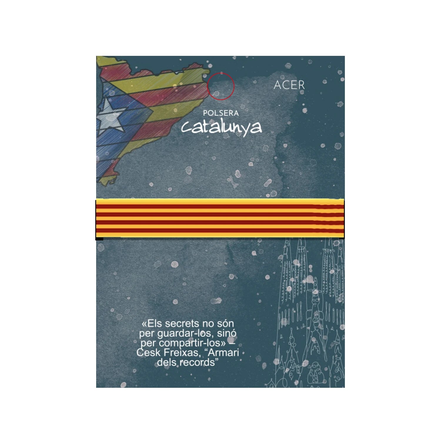 Pulsera de Tela con Bandera de Cataluña detalle
