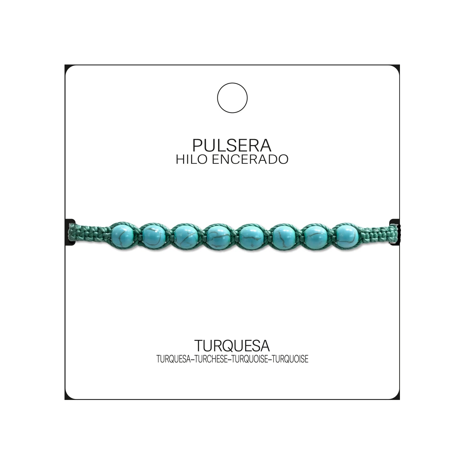 Pulsera de Turquesa con Cuentas Naturales detalle