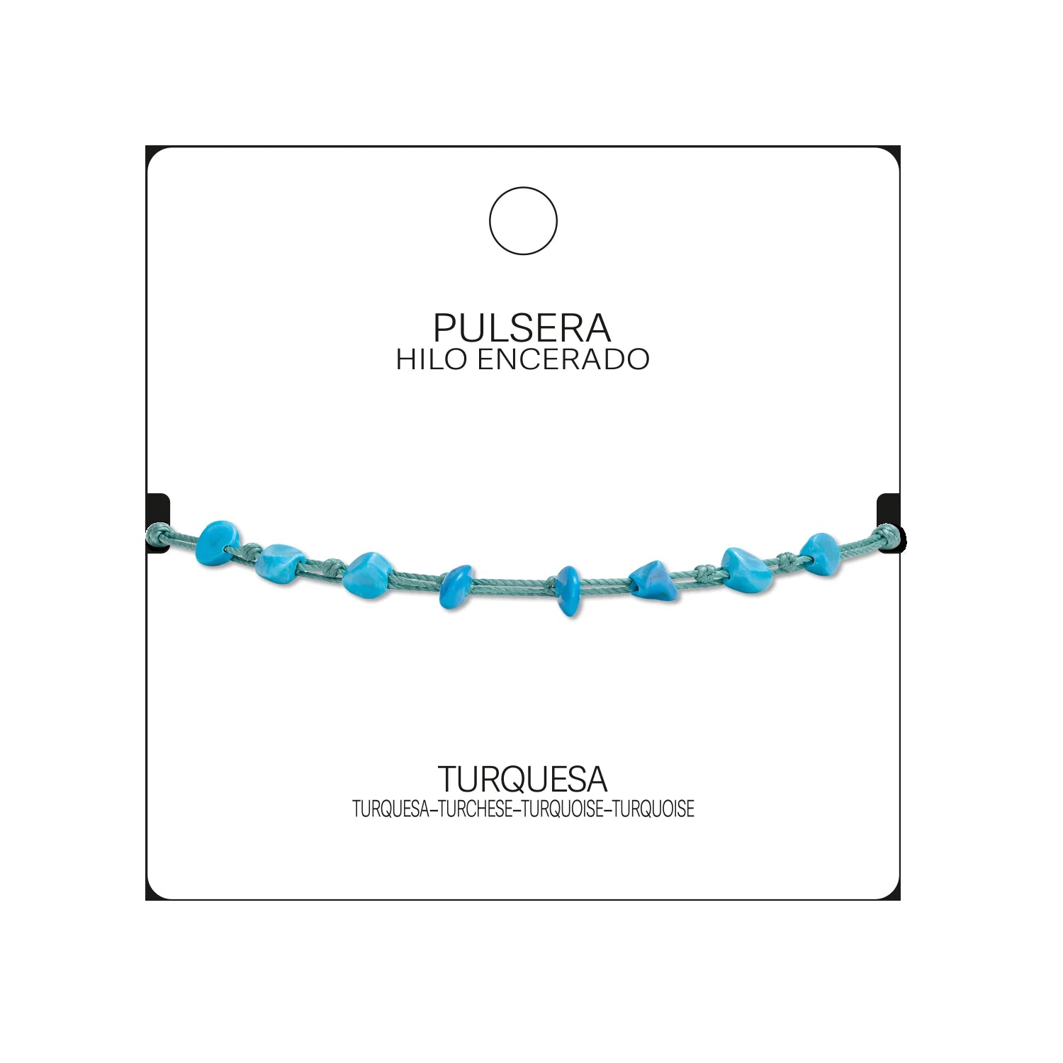 Pulsera de Turquesa con Hilo Encerado Irregular detalle