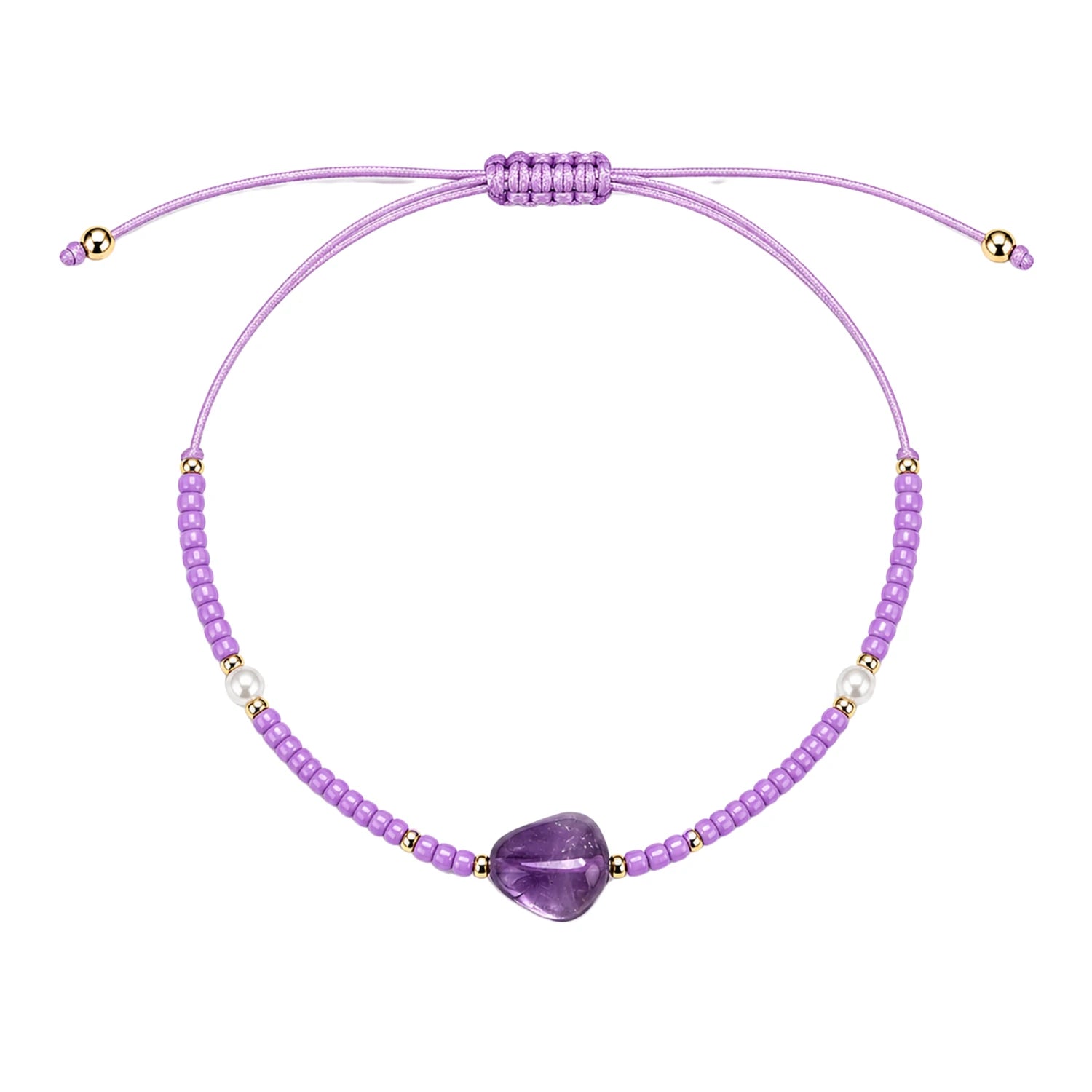 Tobillera Boho de Piedra Amatista
