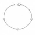 Tobillera de acero inoxidable para mujer con diseño minimalista plateado
