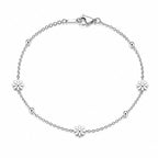 Tobillera de acero inoxidable para mujer con diseño minimalista plateado