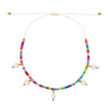 Tobillera Multicolor con Perlas Colgantes