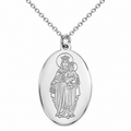 Collar Virgen del Carmen, tono plateado, referencia 25710, vista principal