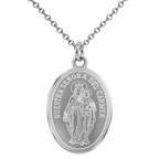 Collar Virgen del Carmen, tono plateado, referencia 25712, vista principal