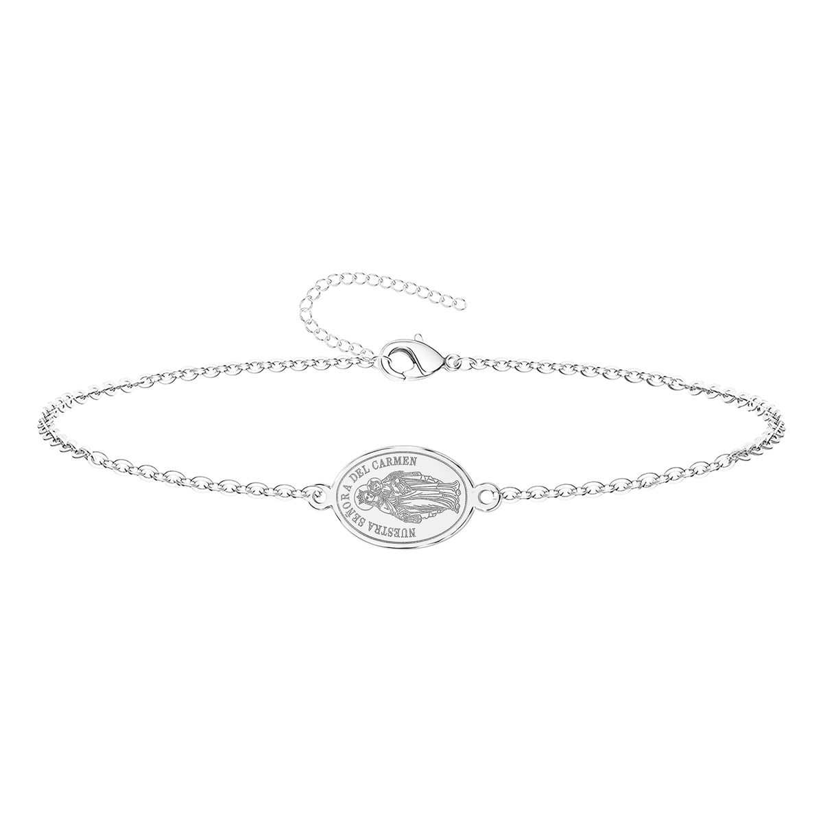 Pulsera Virgen del Carmen, tono plateado, referencia 25720, vista principal