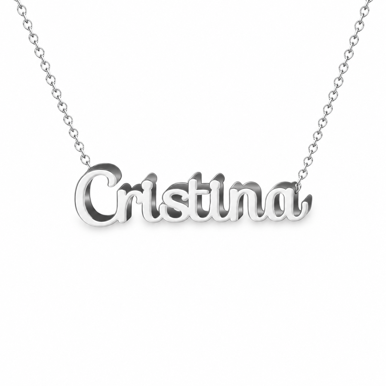 Collar con nombre personalizado Cristina - Plateado - IMAGEN2 V3