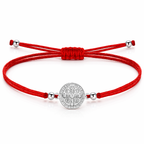 Pulsera Hilo Encerado con Medalla de San Benito Acero Inoxidable cotigo