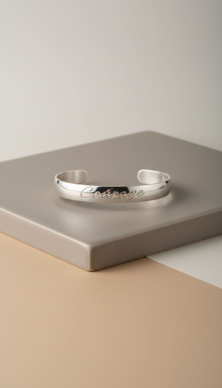 Brazalete coraje en plata 925