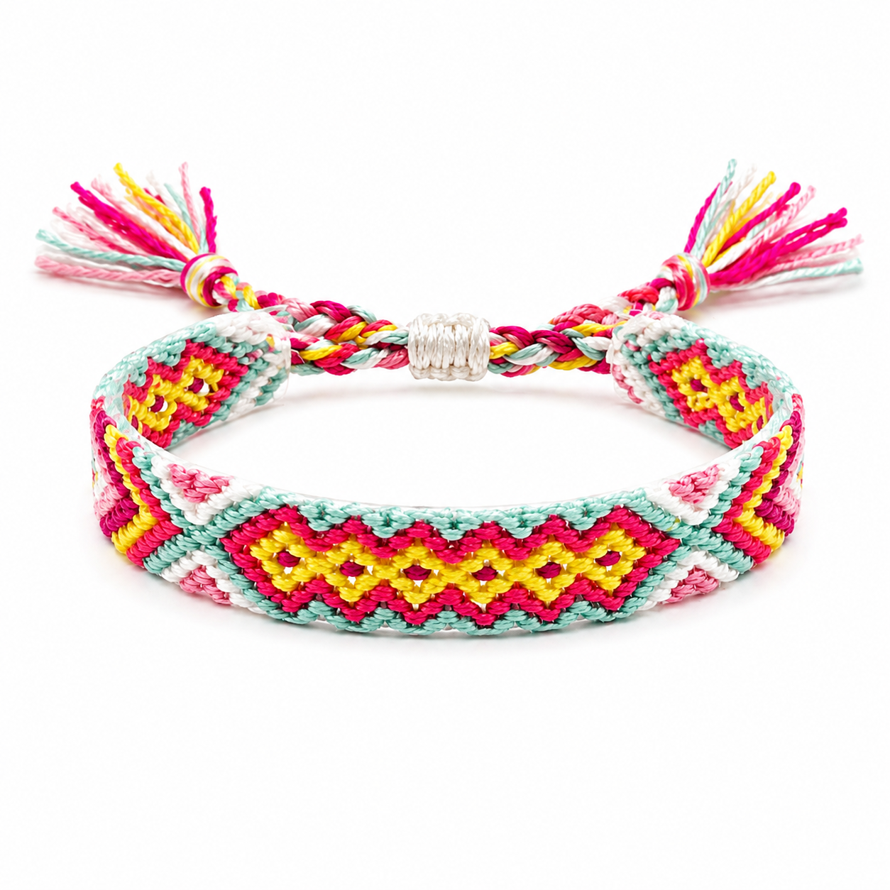 Pulsera de ganchillo multicolor