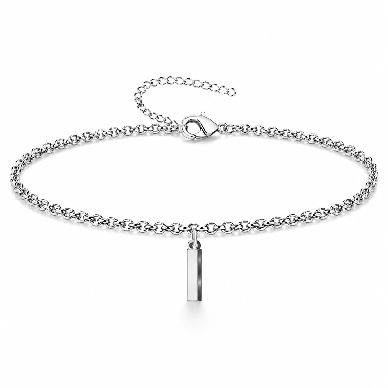 Pulsera con Colgante Letra Inicial en Acero