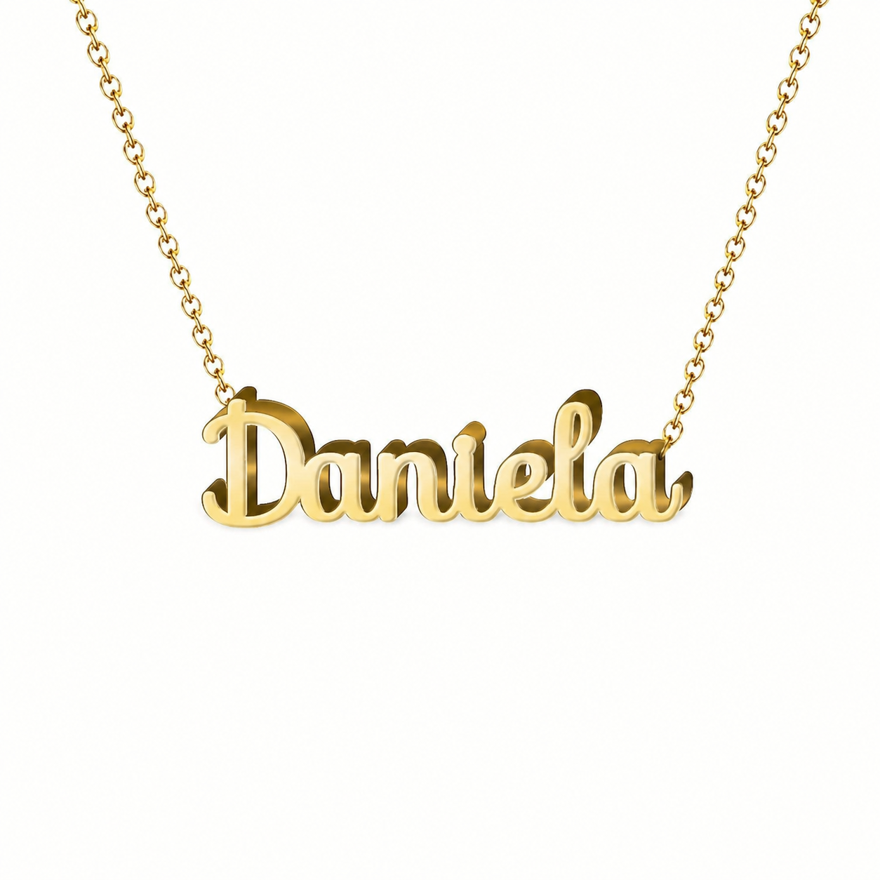 Collar con nombre personalizado Daniela - Bañado en oro de 14k - IMAGEN2 V3