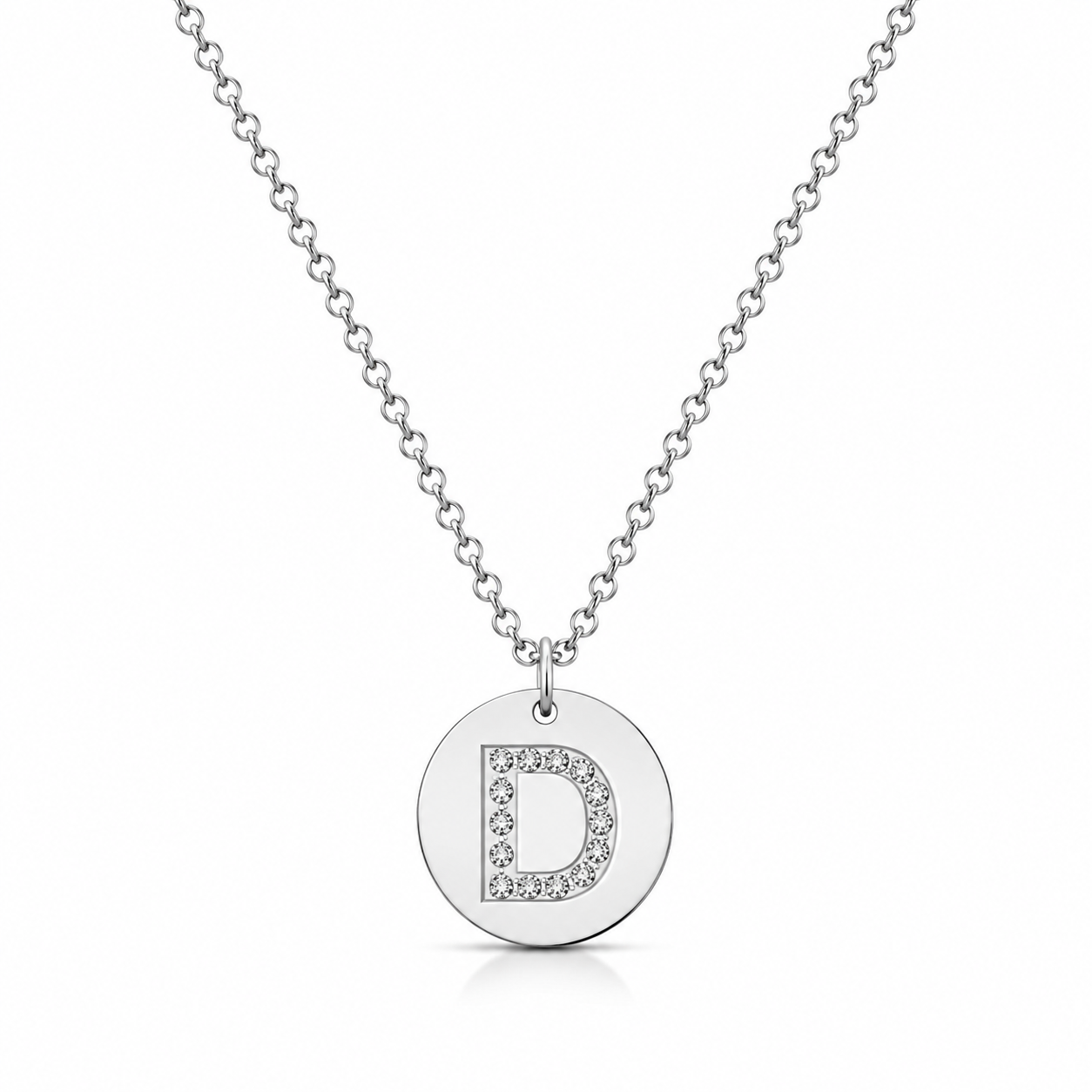 Collar Medalla de Letra Inicial con Circonitas