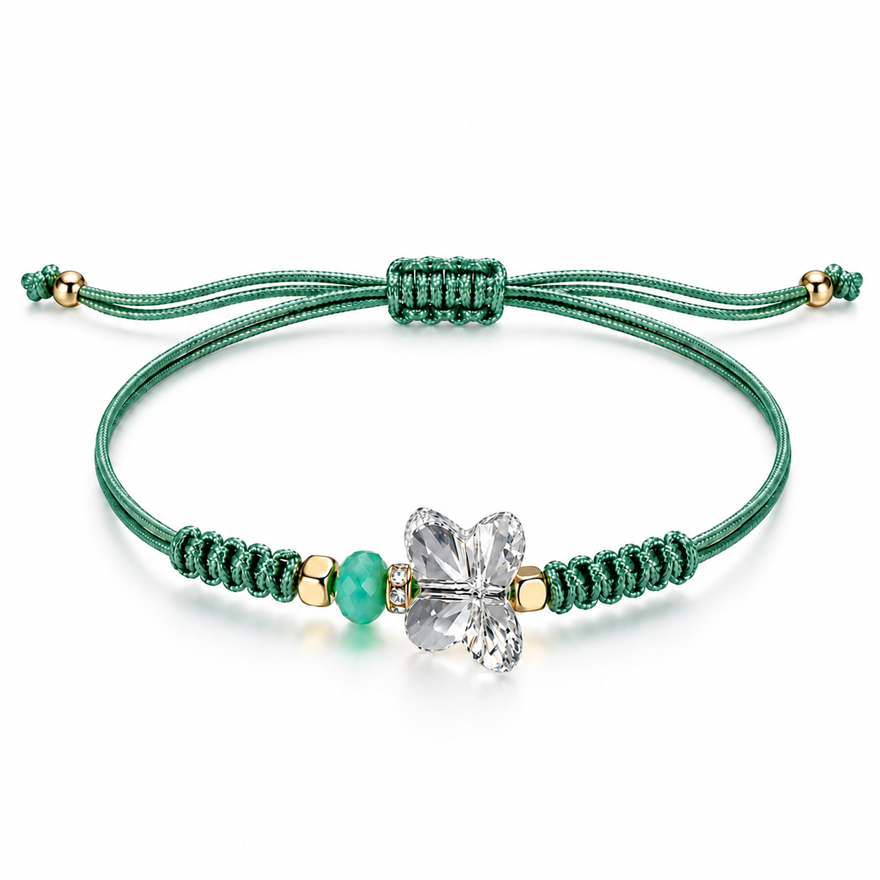 Pulsera Verde con Mariposa