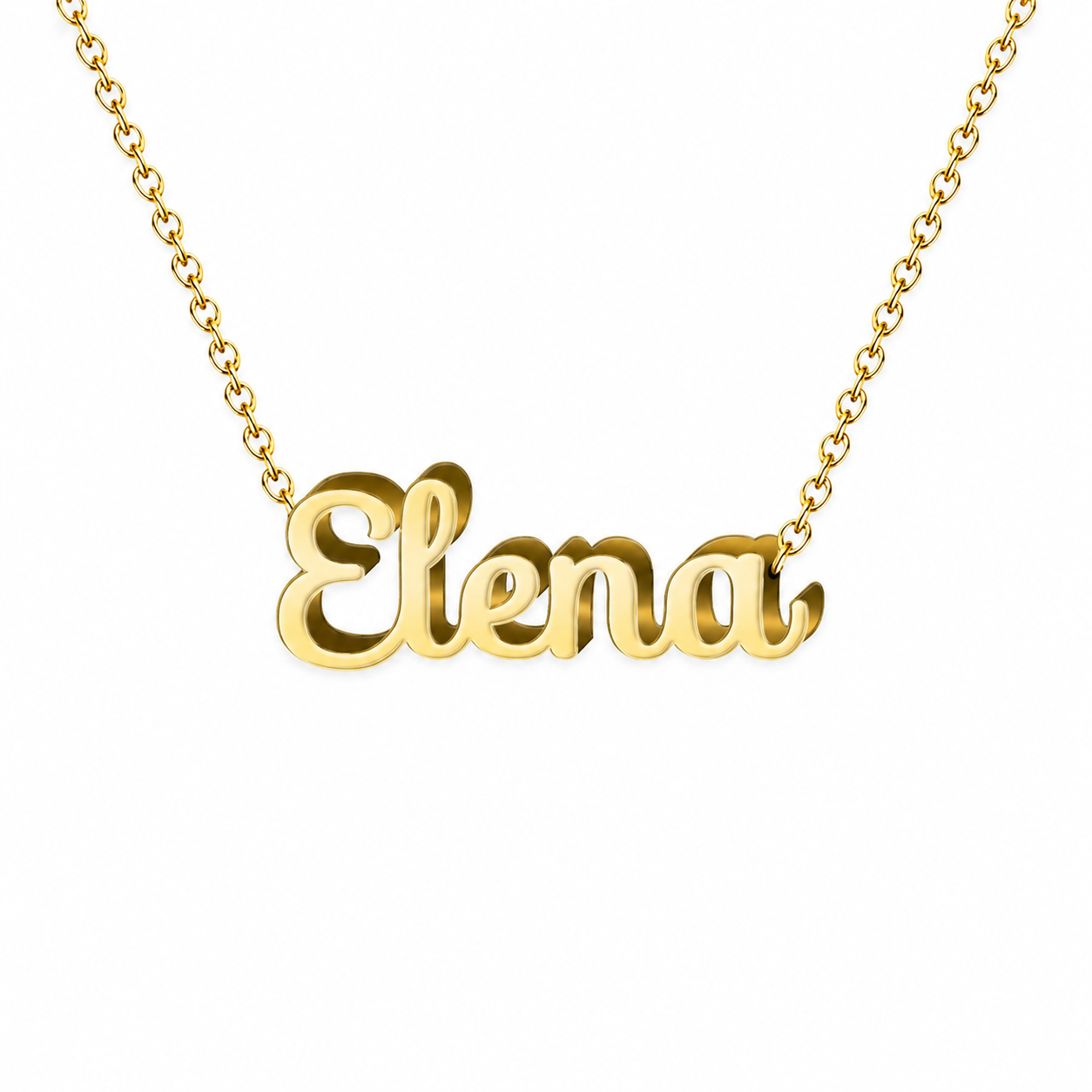 Collar con nombre personalizado Elena - Bañado en oro de 14k - IMAGEN2 V3