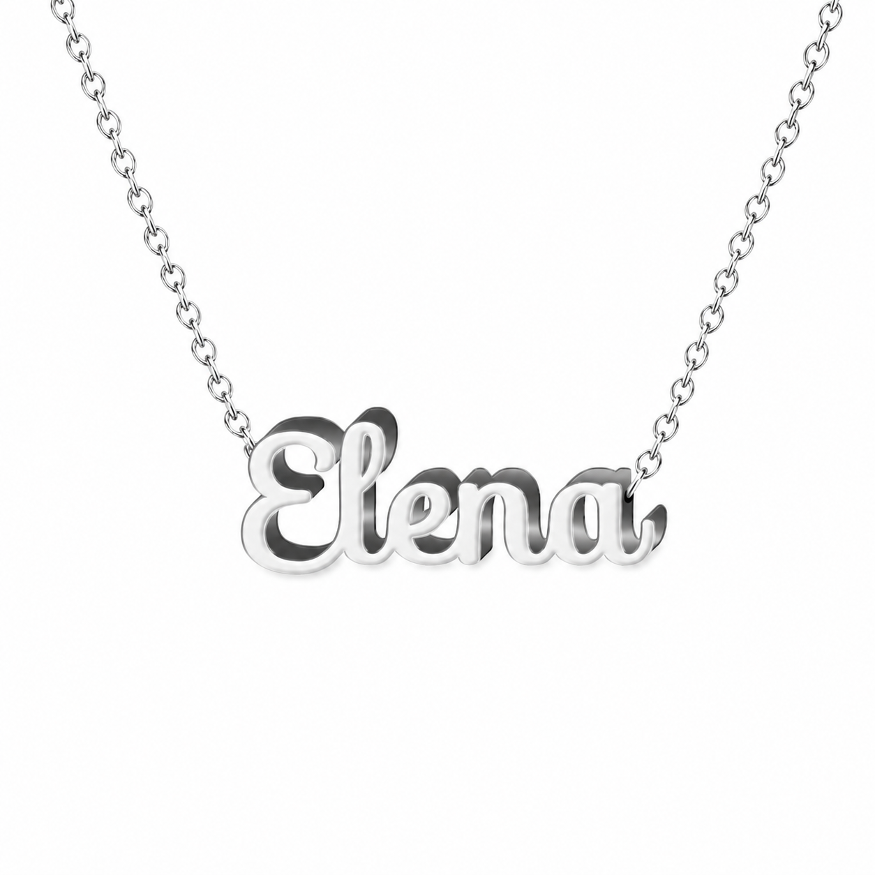 Collar con nombre personalizado Elena - Plateado - IMAGEN2 V3