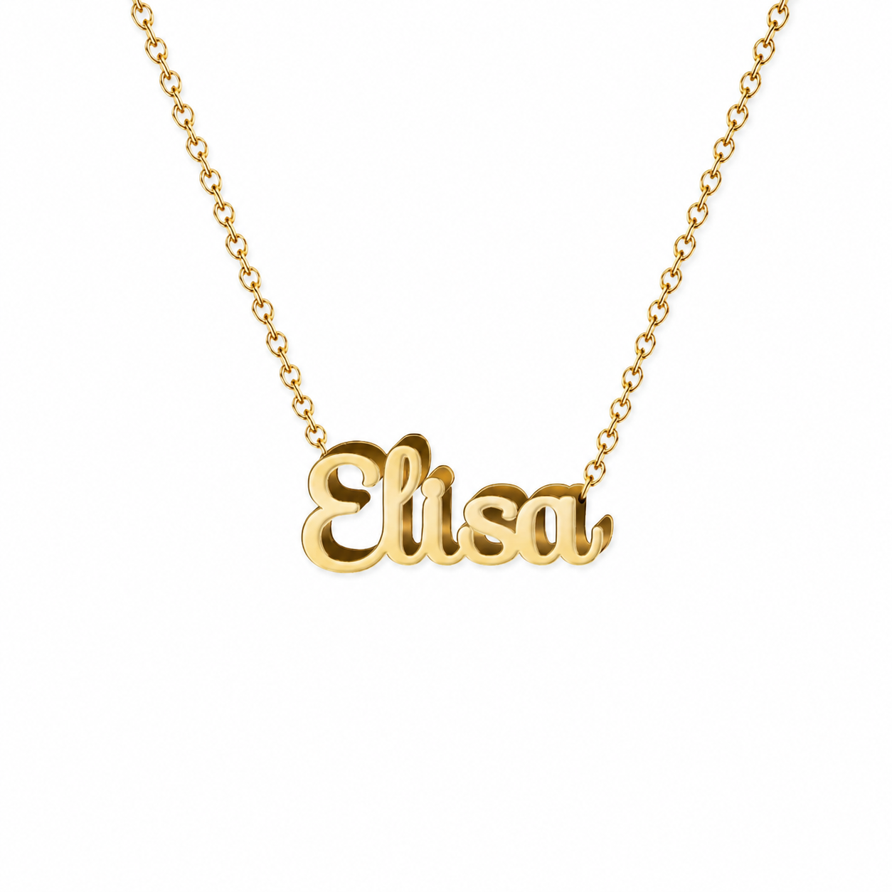 Collar con nombre personalizado Elisa - Bañado en oro de 14k - IMAGEN2 V3