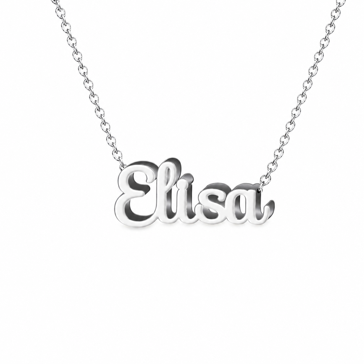 Collar con nombre personalizado Elisa - Plateado - IMAGEN2 V3