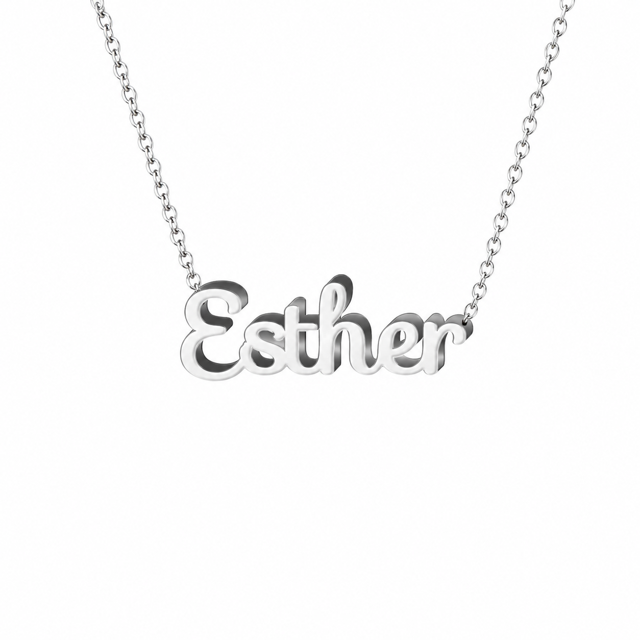Collar con nombre personalizado Esther - Plateado - IMAGEN2 V3