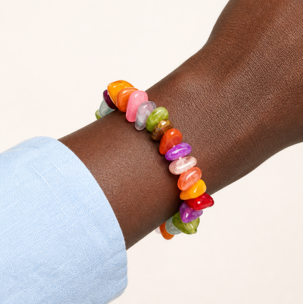 Pulsera Chip de Piedra Natural Multicolor