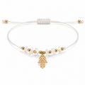 Pulsera de Piedra Luna con Mano de Fátima