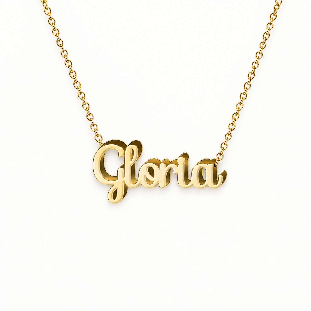 Collar con nombre personalizado Gloria - Bañado en oro de 14k - IMAGEN2 V3
