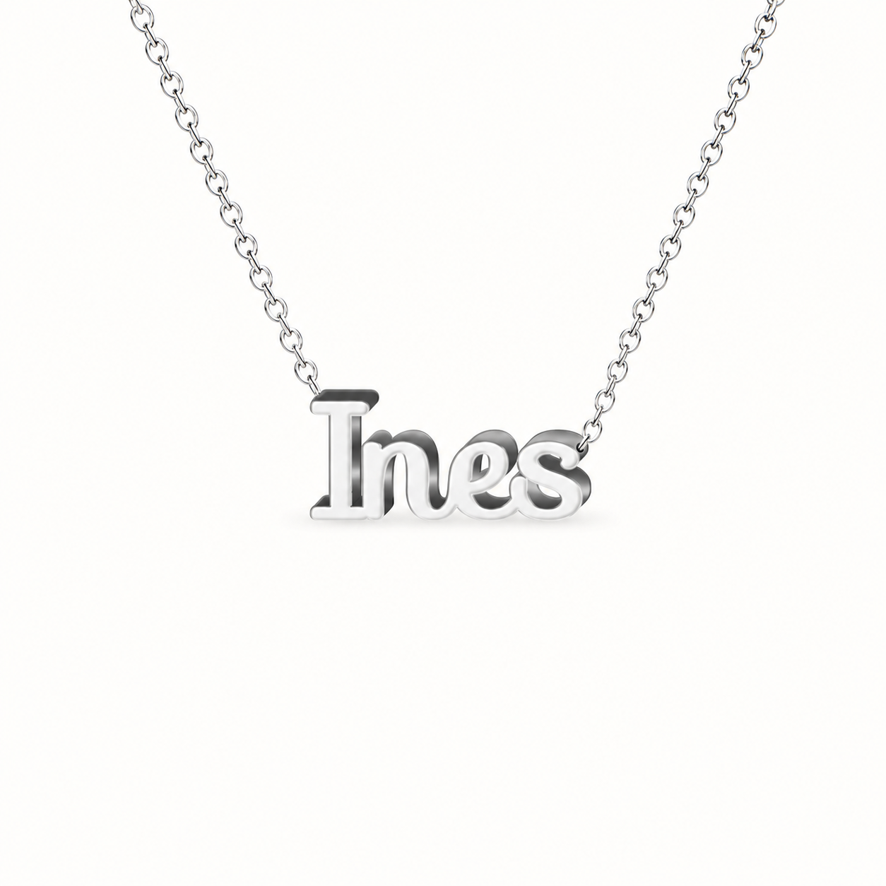 Collar con nombre personalizado Inés - Plateado - IMAGEN2 V3