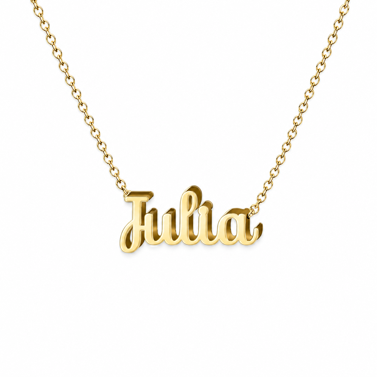 Collar con nombre personalizado Julia - Bañado en oro de 14k - IMAGEN2 V3