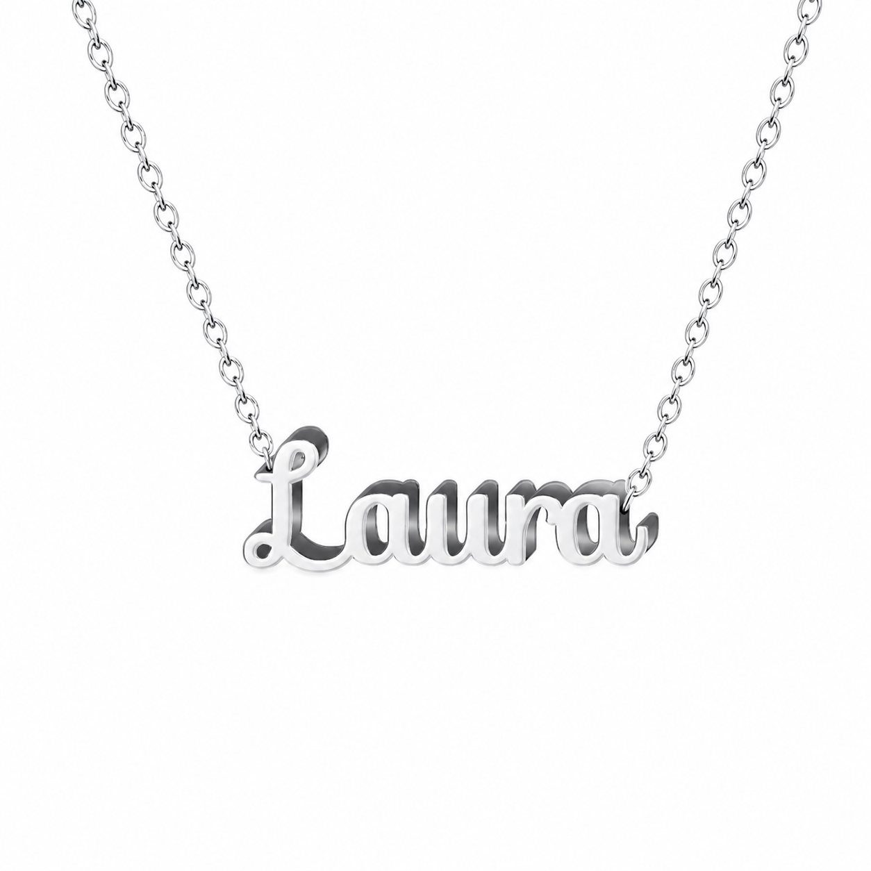 Collar con nombre personalizado Laura - Plateado - IMAGEN2 V3