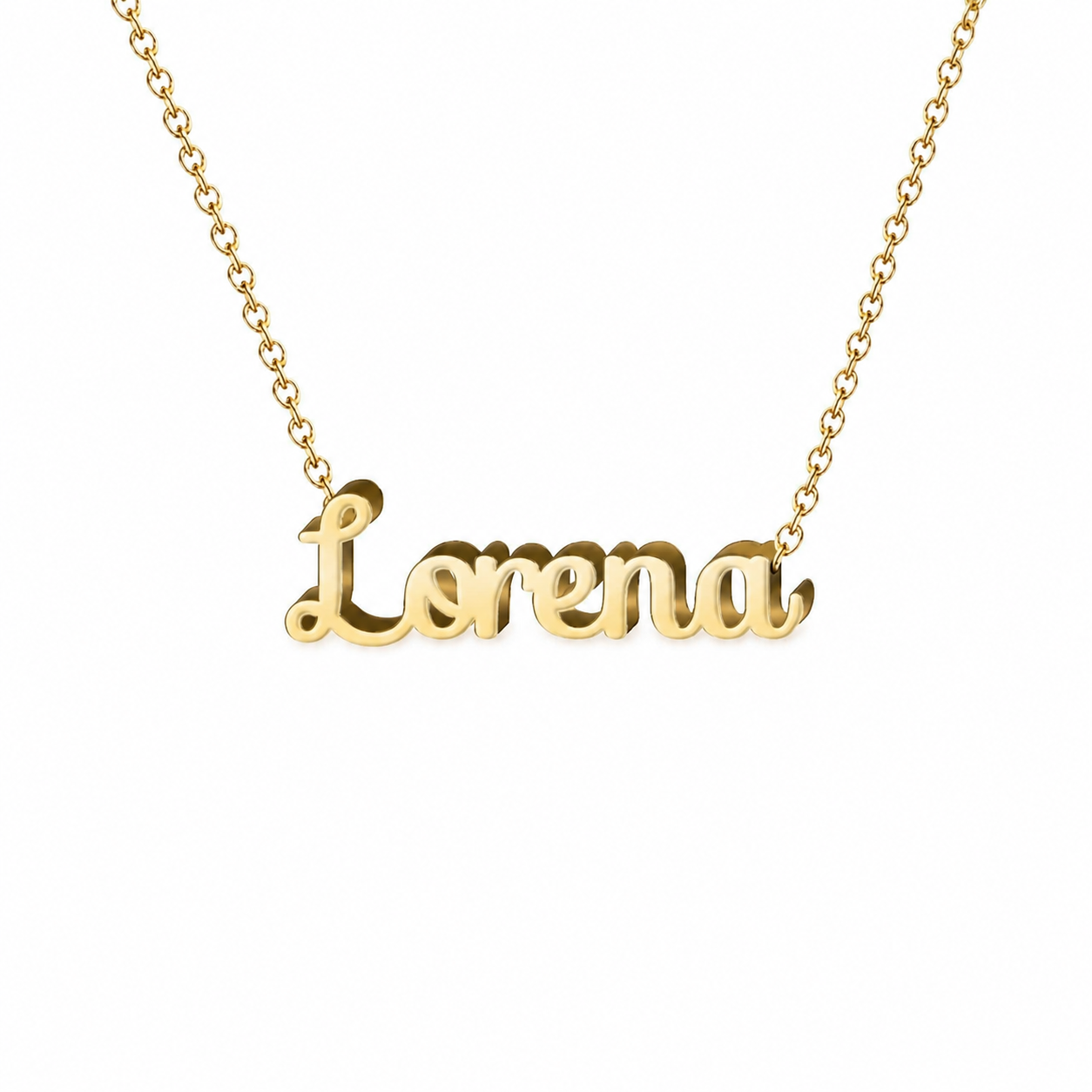Collar con nombre personalizado Lorena - Bañado en oro de 14k - IMAGEN2 V3