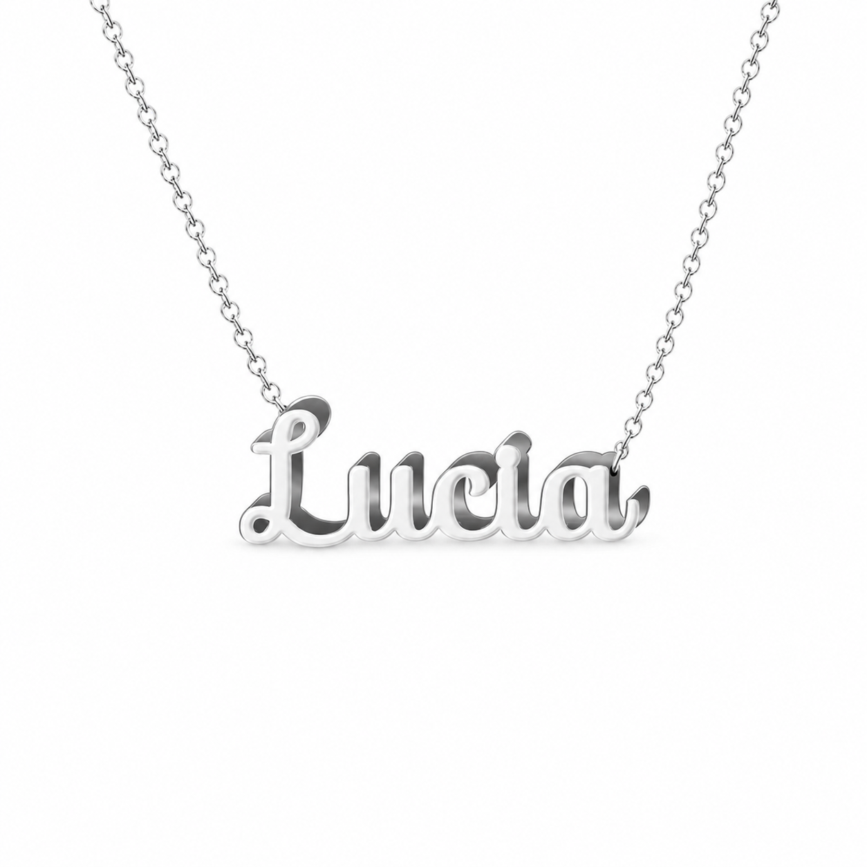 Collar con nombre personalizado Lucía - Plateado - IMAGEN2 V3