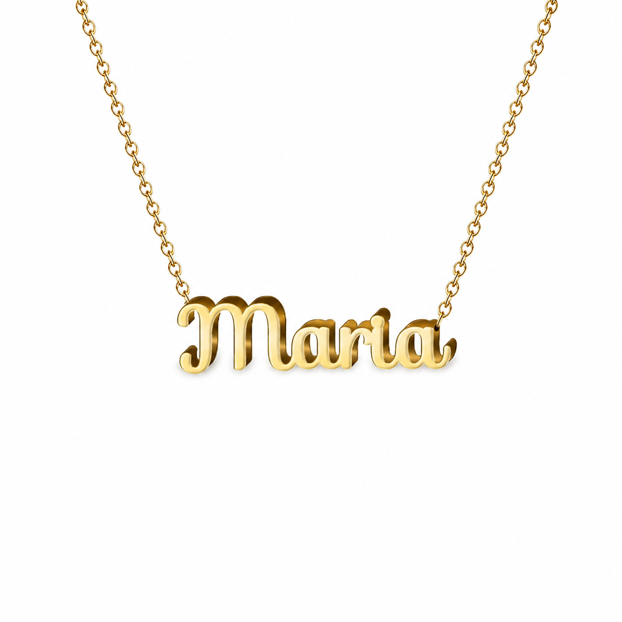 Collar con nombre personalizado María - Bañado en oro de 14k - IMAGEN2 V3