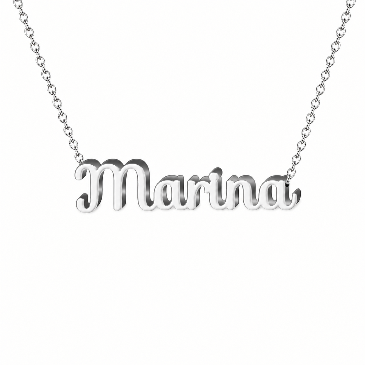 Collar con nombre personalizado Marina - Plateado - IMAGEN2 V3