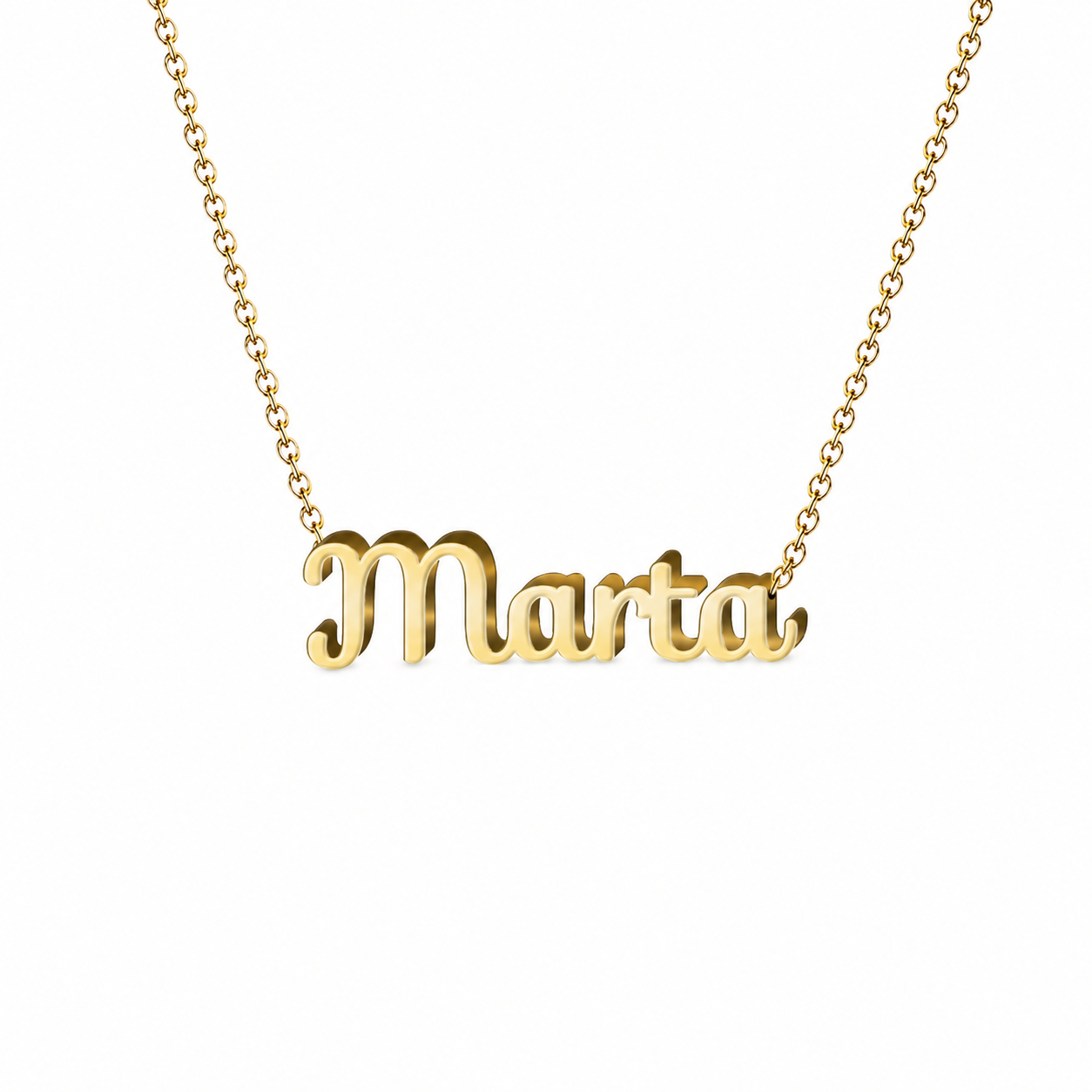 Collar con nombre personalizado Marta - Bañado en oro de 14k - IMAGEN2 V3