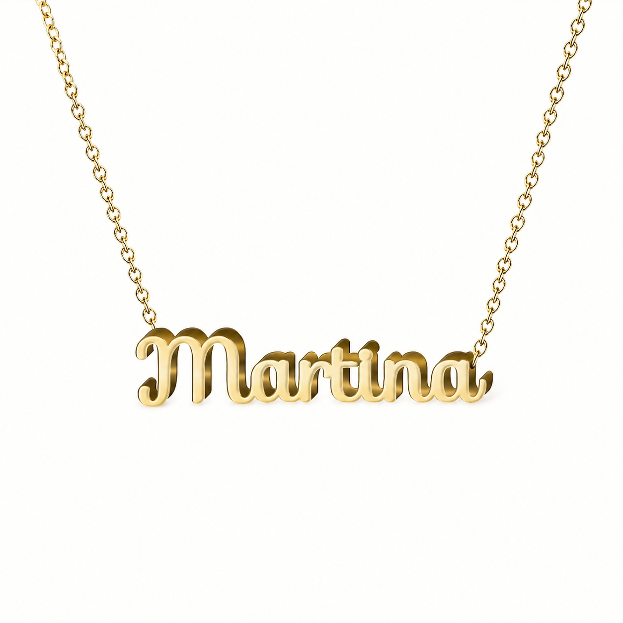Collar con nombre personalizado Martina - Bañado en oro de 14k - IMAGEN2 V3