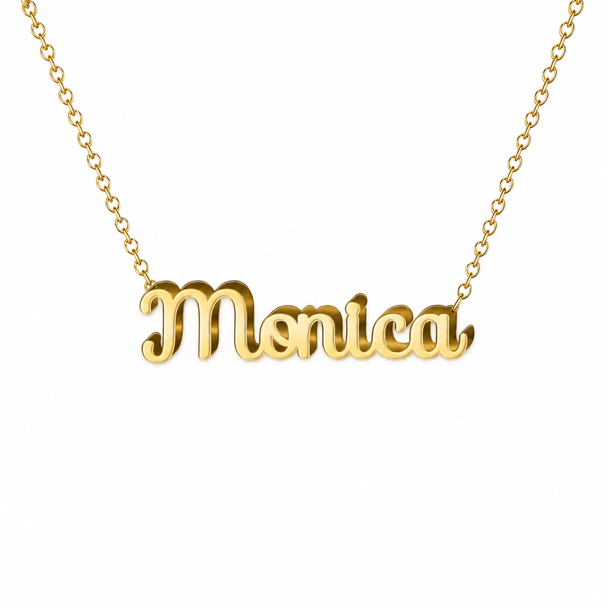 Collar con nombre personalizado Mónica - Bañado en oro de 14k - IMAGEN2 V3