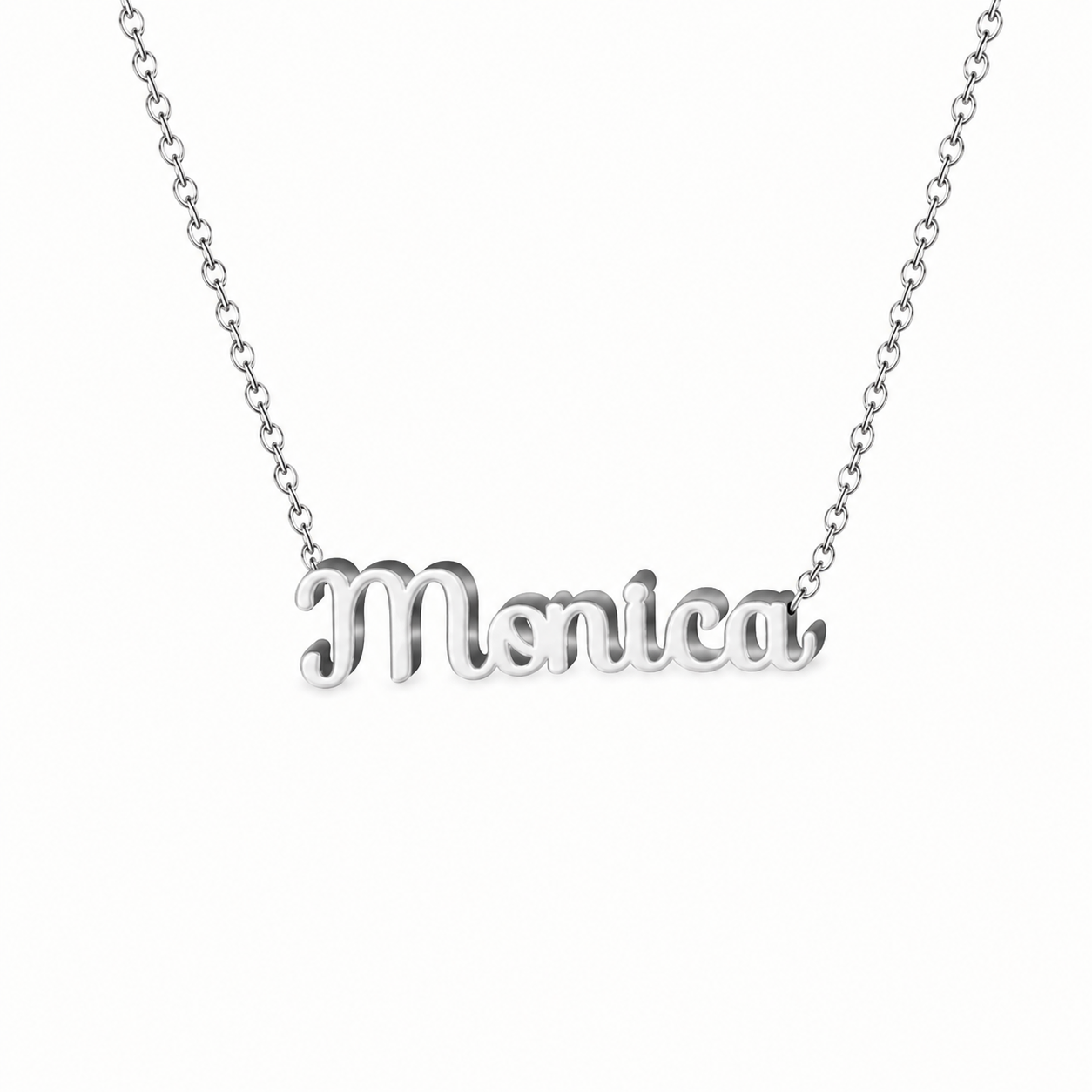 Collar con nombre personalizado Mónica - Plateado - IMAGEN2 V3