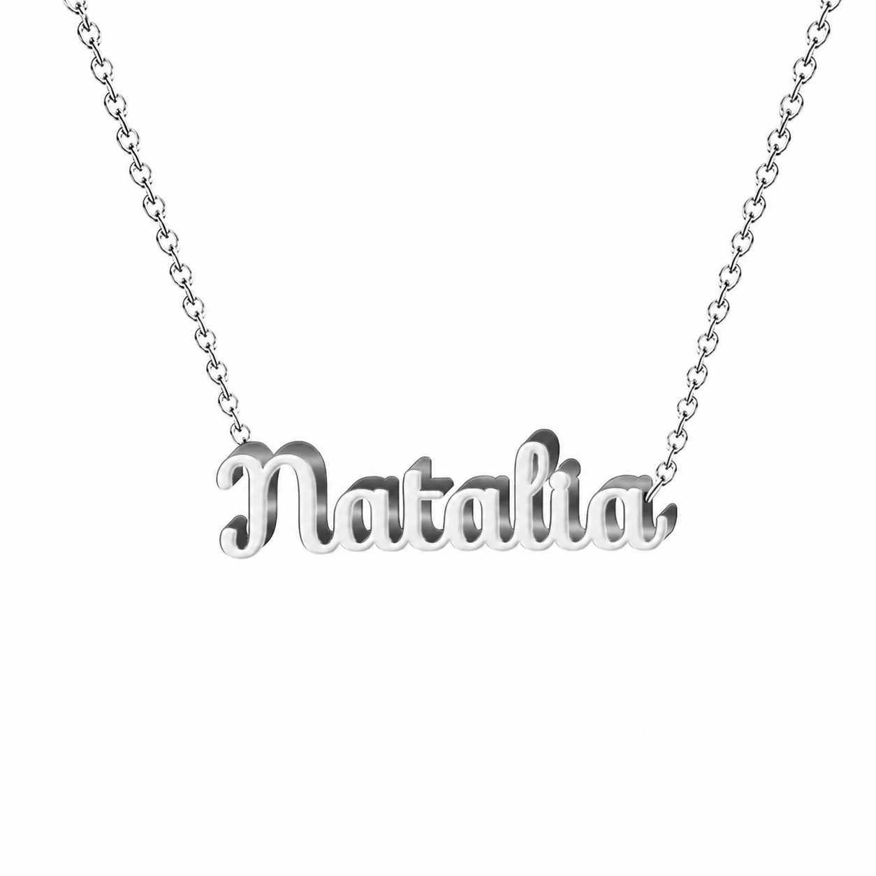 Collar con nombre personalizado Natalia - Plateado - IMAGEN2 V3